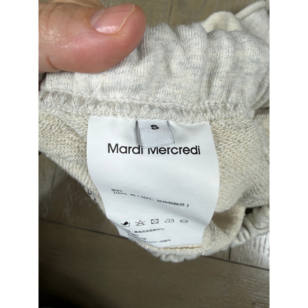 Mardi Mercredi Shorts Womens Small Gray Heather‎ Cotton French Terry Logo Sweat - Picture 12 of 14